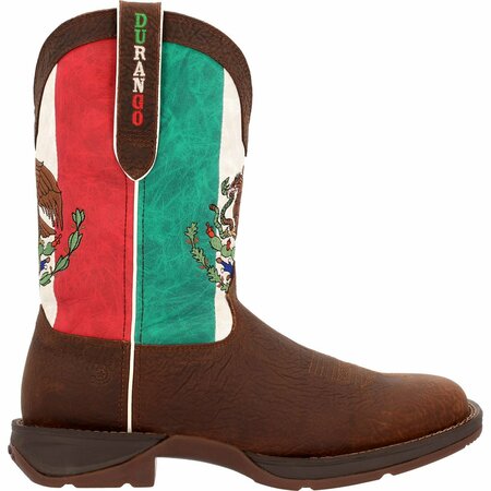 Durango Rebel by Steel Toe Mexico Flag Western Boot, SANDY BROWN/MEXICO FLAG, M, Size 12 DDB0431